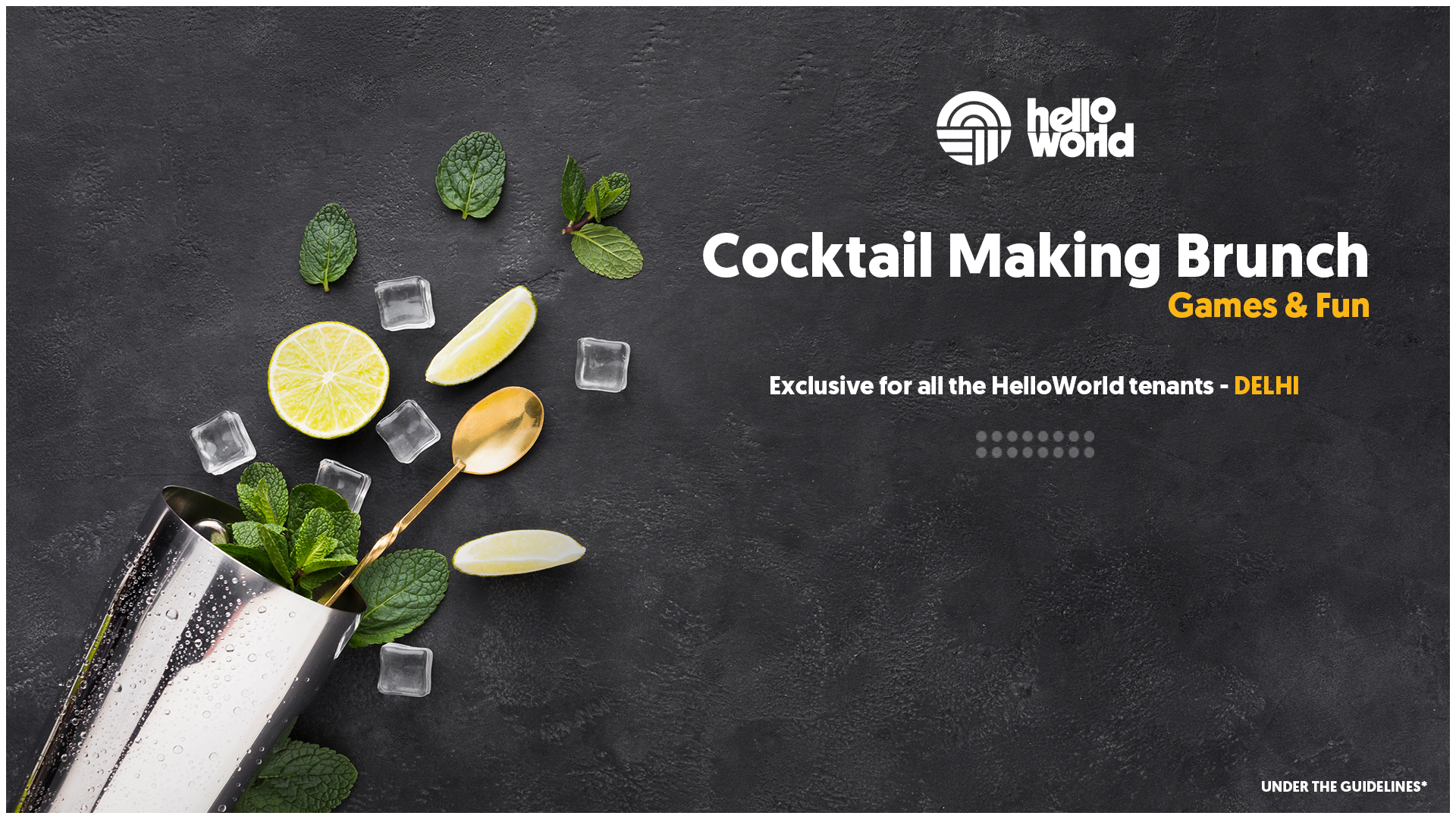 HelloWorld event Cocktail Making Brunch 