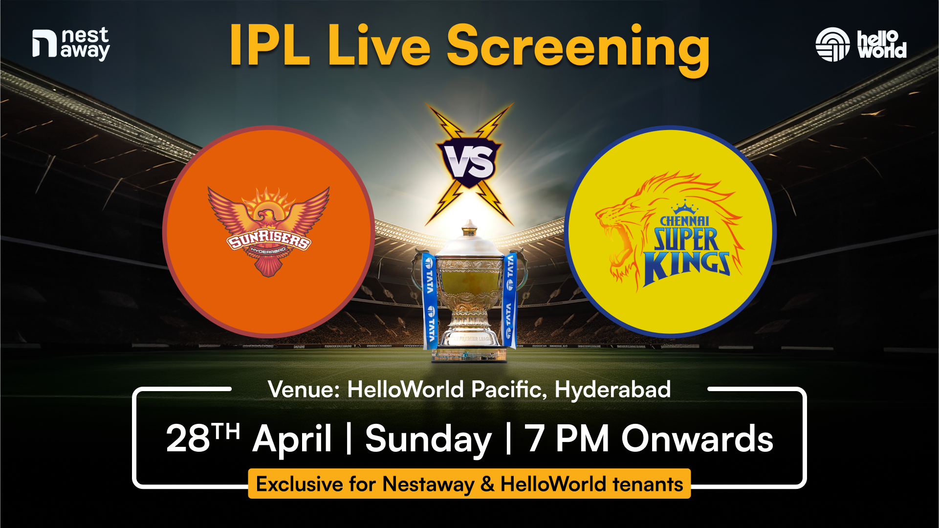 HelloWorld event IPL Live Screening