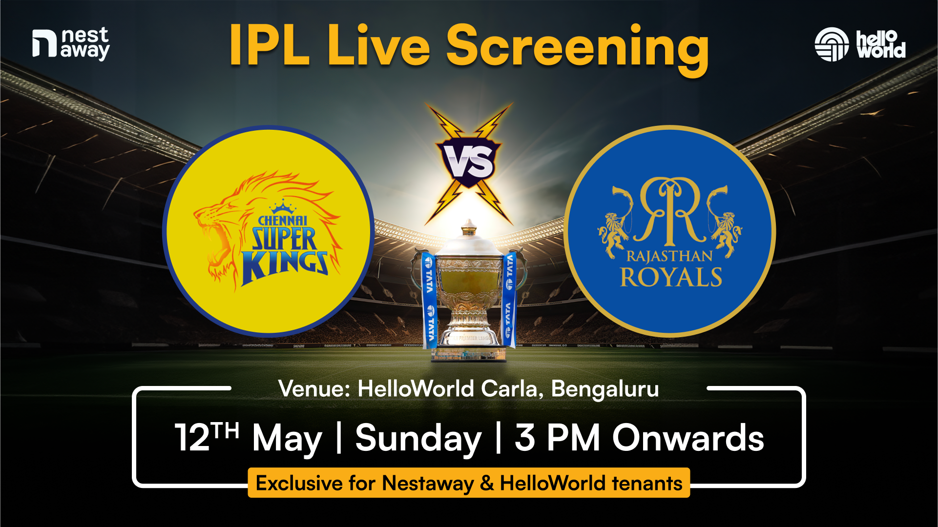 HelloWorld event IPL Live Screening